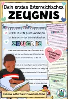 Vorschau - Poster - Urkunde "Dein erstes österreichisches Zeugnis" für DaZ-Schüler als Zeugnisbeigabe - Deckblatt