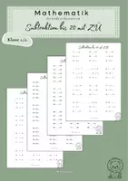 Vorschau - Arbeitsblätter - Subtraktion bis 20 mit Zehnerübergang - Deckblatt