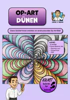 Vorschau - Stundenentwürfe - KUNST Schritt für Schritt: Op-Art Dünen (Buntstiftzeichnung) - Deckblatt