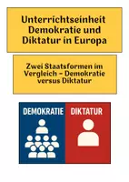 Vorschau - Arbeitsblätter - Zwei Staatsformen im Vergleich – Demokratie versus Diktatur - Deckblatt
