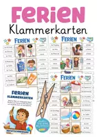 Vista previa - Juegos / Gamificación - Alemán Ferien - Wortschatz: Klammerkarten Deutsch & Deutsch als Zweitsprache - Portada