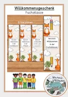 Vorschau - Mal- und Bastelvorlagen - Willkommensgeschenk "Bleistift" - Fuchsklasse - Deckblatt