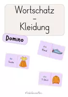 Vorschau - Spiele - Domino für das Wortschatzthema "Kleidung" - Deckblatt
