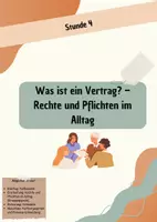 Vorschau - Stundenentwürfe - Was ist ein Vertrag - und wie betrifft er meinen Alltag? - Deckblatt