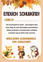 Vorschau - Anderer Materialtyp - Urkunde zur Einschulung – Endlich Schulkind! Geschenk zum 1. Schultag. Willkommen in der Schule. Schulanfang. - Seite 1