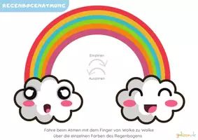 Vorschau - Bildkarten - Yoga Atemübung - Regenbogenatmung für Kinder - Deckblatt