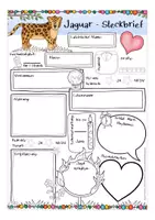 Vorschau - Arbeitsblätter - Steckbrief Jaguar - Deckblatt