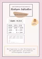 Vorschau - Poster - Wortspeicher halbschriftliche Subtraktion - Deckblatt