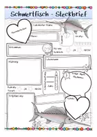 Vorschau - Arbeitsblätter - Schwertfisch Steckbrief - Deckblatt