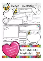 Vorschau - Arbeitsblätter - Steckbrief: die Biene - Deckblatt