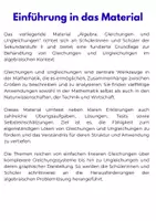 Vorschau - Unterrichtsreihen - Gleichungen & Ungleichungen – Direkt einsetzbares Mathematik-Unterrichtsmaterial - Seite 1