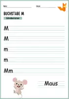 Vorschau - Arbeitsblätter - Buchstabe M - Schreiben lernen - Alphabet - Deckblatt