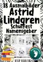 Vorschau - Mal- und Bastelvorlagen - Ausmalbilder Astrid Lindgren - Deckblatt