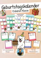 Vorschau - Mal- und Bastelvorlagen - Der Eisbären Geburtstagskalender – Alle Geburtstage im Blick! - Deckblatt