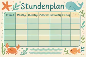 Vorschau - selbst erstellte Cliparts/Grafiken - Stundenplan Grundschule – Vorlage zum Ausfüllen & Kopieren - Seite 2