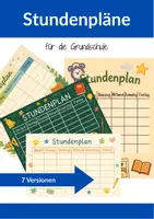 Vorschau - selbst erstellte Cliparts/Grafiken - Stundenplan Grundschule – Vorlage zum Ausfüllen & Kopieren - Deckblatt
