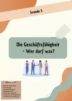 Vorschau - Stundenentwürfe - Die Geschäftsfähigkeit - Wer darf was? (Gruppenpuzzle) - Deckblatt