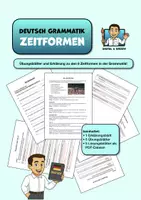 Vorschau - Stundenentwürfe - DEUTSCH: Die Zeitformen (Erklärung + 5 Übungsblätter) - Deckblatt