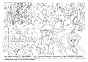Vorschau - Stationenlernen - KUNST: tolles Henri Matisse-Ausmalbild (PDF) - Seite 3
