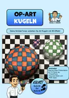 Vorschau - Stundenentwürfe - Kunstprojekt „Op-Art-Kugeln“ – Optische Täuschung mit Filzstiften Schritt für Schritt - Deckblatt