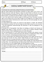 Vorschau - Arbeitsblätter - Soziale Marktwirtschaft Arbeitsblätter mit Fragen + Lösungen Wirtschaft Leseverstehen und Wortschatz - Seite 1