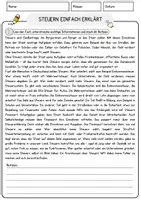 Vorschau - Arbeitsblätter - Steuern einfach erklärt Arbeitsblätter mit Fragen + Lösungen Wirtschaft Leseverstehen und Wortschatz - Seite 1