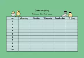 Voorbeeld - Lesrooster sjabloon Bewerkbaar Kuiken - Pagina 3