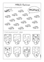 Vorschau - Arbeitsblätter - Minusaufgaben, Zahlenraum 5, Mathe, 1. Klasse - Seite 3