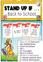 Vorschau - Spiele - Stand up if ... Back to School Sek I Englisch Bewegungsspiel - Deckblatt
