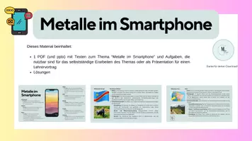 Vorschau - Präsentationen/Tafelbilder - Metalle im Smartphone - Eigenschaften, Verwendung, Abbau und Recycling - Seite 1