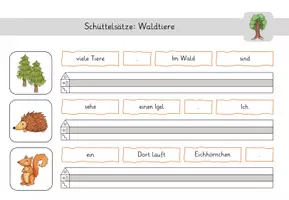Vorschau - Arbeitsblätter - Erste Sätze schreiben - Schüttelsätze Herbst - Seite 1
