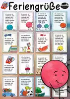Vorschau - Mal- und Bastelvorlagen - Feriengrüße / Ferien Kärtchen / Sommeferien & Schuljahresende - Deckblatt