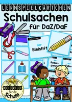 Vorschau - Spiele - Schulsachen - Lernspiele mit Kärtchen (DaF / DaZ) - Deckblatt