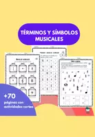 Vista previa - Hojas de trabajo - Términos y símbolos musicales - Más de 70 actividades - Portada
