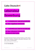 Vorschau - Stundenentwürfe - Lebenslauf und Bewerbung regulär und inklusiv - Deckblatt