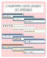Aperçu - Jeux - 🚗 12 algorithmes (suites logiques) – Les véhicules - Page de couverture