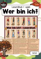 Vorschau - Stationenlernen - Wer bin ich? - Lesespiel/Leserätsel Jahreszeiten Herbst - Deckblatt