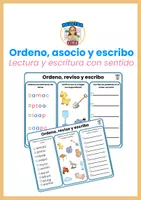 Vista previa - Hojas de trabajo - versión gratuita - ordeno- asocio-escribo - Portada