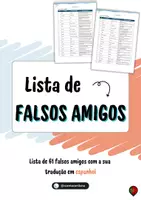 Vista previa - Unidades / Secuencias / Situaciones de Aprendizaje - Lista de falsos amigos en portugués (con la traducción al español) - Portada