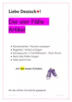 Vorschau - Arbeitsblätter - Die vier Fälle - Artikel (Achtung, Dativ Plural!) - Deckblatt