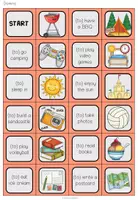 Vorschau - Spiele - Summer Activities Englisch – Sommeraktivitäten, Freizeit, Wortschatz, Vokabeln | 2 Domino-Spiele - Seite 2