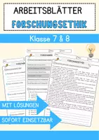 Vorschau - Arbeitsblätter - Forschungsethik Arbeitsblätter mit Fragen + Lösungen Psychologie Lesetext - Deckblatt