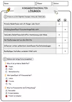 Vorschau - Arbeitsblätter - Konsumentenverhalten Arbeitsblätter mit Fragen + Lösungen Psychologie Lesetext - Deckblatt