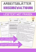Vorschau - Arbeitsblätter - Krisenbewältigung Arbeitsblätter mit Fragen + Lösungen Psychologie Lesetext - Deckblatt