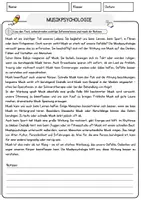 Vorschau - Arbeitsblätter - Musikpsychologie Arbeitsblätter mit Fragen + Lösungen Psychologie Lesetext - Seite 1