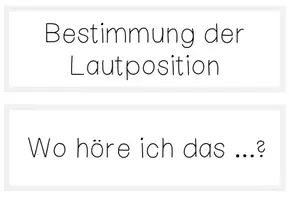 Vorschau - Anderer Materialtyp - Bestimmung der Lautposition (Lautstellung) - Lege-/Tafelmaterial - Seite 1