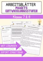 Vorschau - Arbeitsblätter - Piagets Entwicklungsstufen Arbeitsblätter mit Fragen + Lösungen Psychologie Leseverstehen und Wortschatz - Deckblatt