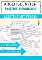 Vorschau - Arbeitsblätter - Positive Psychologie Arbeitsblätter mit Fragen + Lösungen Psychologie Leseverstehen und Wortschatz - Deckblatt