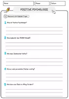 Vorschau - Arbeitsblätter - Positive Psychologie Arbeitsblätter mit Fragen + Lösungen Psychologie Leseverstehen und Wortschatz - Seite 3
