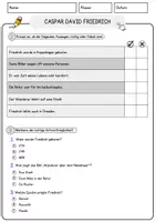 Vorschau - Arbeitsblätter - Caspar David Friedrich Arbeitsblätter mit Fragen + Lösungen Berühmte Persönlichkeiten Lesetext - Seite 3
